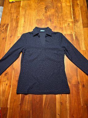 J. McLaughlin Aida Top Catalina Cloth Jacquard - Navy - Size XS